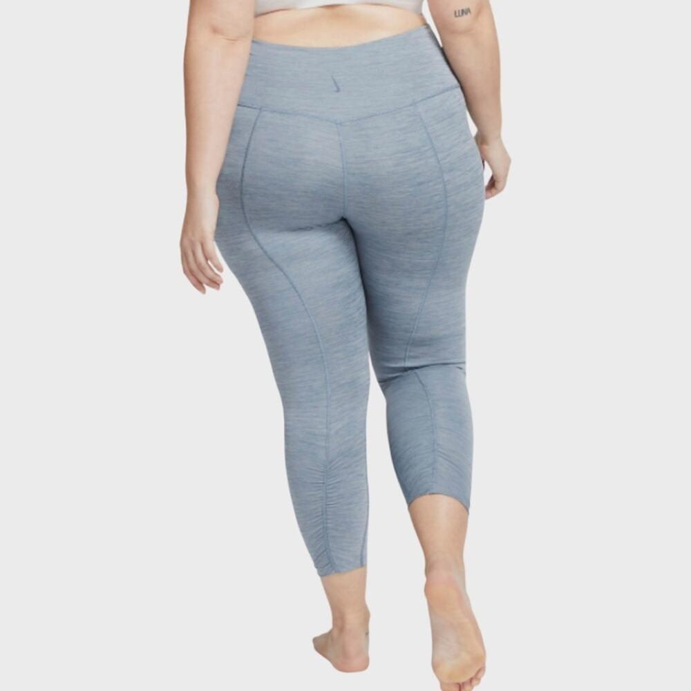 Nike Yoga Women's Plus Sz Grey Ruched Calf Yoga 7/8 Tights NWOT - Picture 5 of 16